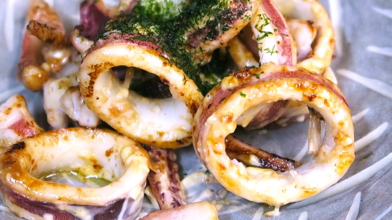 grilled squid (ikayaki) japanese food recipe